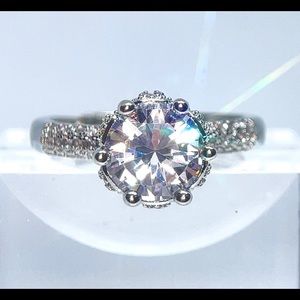 2 ct Engagement ring eternity band promise ring lab Diamond 18k crystal jewelry